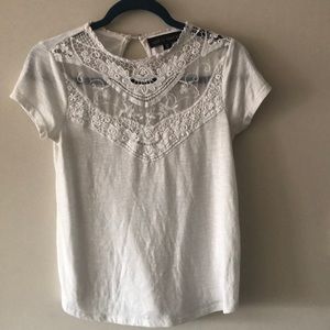 White Chic Lace Yoke Top !!